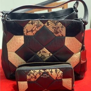 Coach Edie quilted purse and wallet